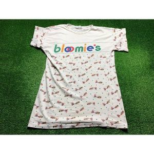 Vintage 90s Bloomie's Christmas Santa Claus Men's T-Shirt Size Small White USA